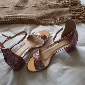 Womens pink glitter dress shoes